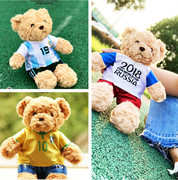 世界杯泰迪熊c罗梅西(罗梅西)足球明星，小熊男孩毛绒玩具娃娃公仔