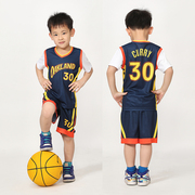 库里球衣30号篮球服套装詹姆斯儿童比赛队服夏季表演服团购假两件