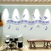 五线谱墙贴腰线贴画钢琴黑白键音乐教室背景墙贴纸布置钢琴培训班