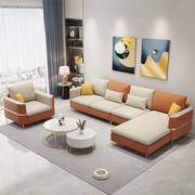 现代组合单人轻奢风小沙发简约公寓家用免洗欧式三人极简客厅沙发
