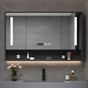 实木智能浴室镜柜带灯储物，卫生间除雾，浴室镜挂墙式洗手间带置物架