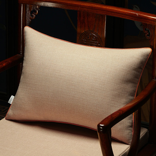 新中式抱枕棉麻布艺靠枕沙发客厅靠背垫床头靠垫大号腰靠含芯定制