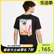 nike耐克短袖男夏季休闲图案半袖黑色，纯棉运动t恤fd6637-010