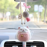 创意汽车饰品挂件可爱招财猫，车载后视镜挂饰，吊饰车内装饰品保平安
