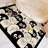客厅沙发地毯黑白可爱地垫，北欧现代卡通家用卧室茶几毯满铺床前毯
