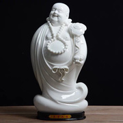 景德镇陶瓷弥勒佛像摆件招财工艺品客厅，家居摆设白瓷器(白瓷器)大