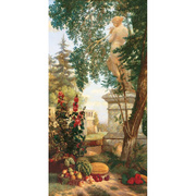 古典静物油画世界名画，花卉装饰画复制品玄关竖幅挂画手绘风景