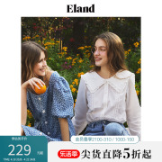 eland衣恋长袖衬衫女花边娃娃领温柔甜美小众，白色上衣春夏款