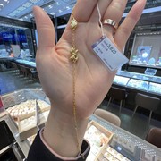 香港六福珠宝999足金，字母爱心手链，女款手链