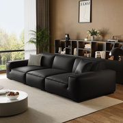 意式极简2023流行纳帕真皮沙发客厅简约大小户型，设计师大黑牛沙发