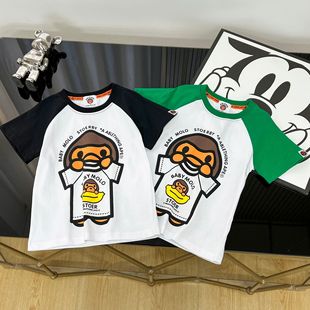 日系儿童T恤纯棉夏季潮牌童装猿人猴子童短袖