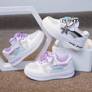 儿童小白鞋2023年夏季男童单网透气板鞋女童，运动鞋韩版休闲鞋
