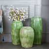 景德镇陶瓷落地花瓶，现代简约美式乡村绿色花盆，罐子插干花鲜花花瓶