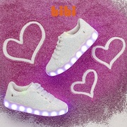 bibi CLIQU3-SE闪亮系列  进口女童时尚板鞋闪灯亮灯鞋可调发光鞋
