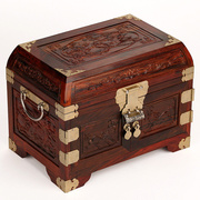 老挝大红酸枝红木首饰盒 实木中式复古珠宝箱饰品收纳盒婚庆