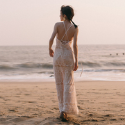 拍照衣服海边巴厘岛三亚沙滩裙，性感露背度假长裙，超仙吊带连衣裙女