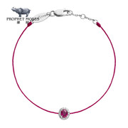 Redline/红绳女士Diva Rubis 0.06克拉椭圆形钻石红宝石绳制手链
