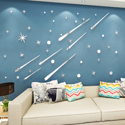 流星花瓣水晶3d立体客厅电视墙贴纸镜面自粘创意天花板墙面装饰品
