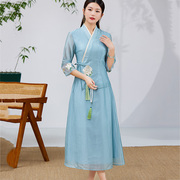 汉服女款夏季旗袍改良版原创日常新中式国风年轻汉元素长款连衣裙