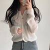 韩国chic春夏法式小众显瘦百搭轻薄防晒针织衫长袖短款开衫外套女