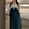 韩国进口lunaluz2024春夏优雅性感，v领刺绣吊带，女士睡裙家居服