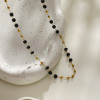 英国HACKNEY NINE轻奢欧美风独特原创天然黑玛瑙18K镀金金珠项链
