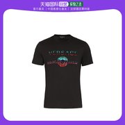 香港直邮Versace 黑色Medusa Greca logo亮片T恤 A85940A228806A1