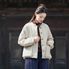 棉麻女装秋冬复古中国风棉袄，新中式棉服短款棉衣加厚夹棉外套