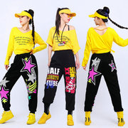 韩版宽松广场舞蹈服装团队比赛跳舞运动套装女鬼步舞嘻哈街舞裤子