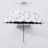 雨伞女折叠晴雨两用防晒防紫外线遮阳伞公主风油画夏季黑胶太阳伞