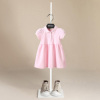 夏季女童粉红色polo翻领短袖公主连衣裙纯棉洋气可爱宝宝童装