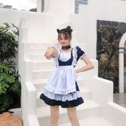 黑白女仆装cosplay服装洋装lolita哥特女巫猫咪女佣装猫女连衣裙