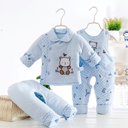 婴儿棉衣套装加厚冬季0-1岁男女宝宝冬装3-6个月新生儿棉袄三