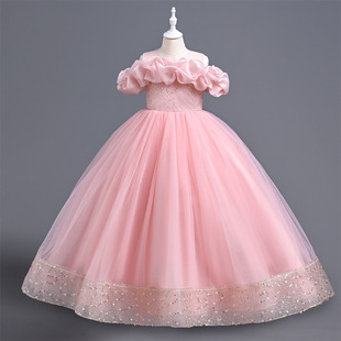 女童礼服公主裙高端童装，蓬蓬裙长款钢琴，演出连衣裙儿童礼服裙