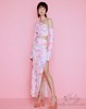 泰国设计师设计landmee花朵斜肩性感，露腰开叉连衣裙