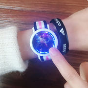 创意个性LED触摸屏电子发光手表潮男女学生情侣防水帆布炫酷腕表