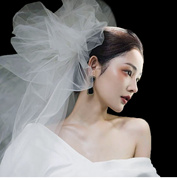 新娘头纱蓬蓬纱多层造型超仙云朵纱结婚拍照道具婚纱领证白色头纱