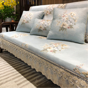 新中式沙发垫套罩高档布艺防滑欧式四季通用现代简约实木坐垫