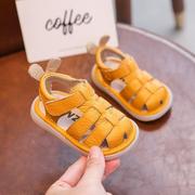 宝宝凉鞋男宝婴儿软底学步鞋0-1-3岁夏季女童透气真皮幼鞋子2