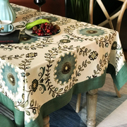 金盏花美式简约餐桌桌布北欧茶几桌布欧式台布长方形桌布可定制