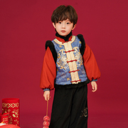 男童汉服冬装小男孩中国风唐装宝宝龙年喜庆过年拜年服儿童新年装