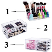 3层组合式化妆k品收纳盒亚克力，注塑加工桌面化妆收纳盒