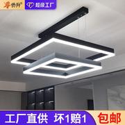 护眼吊灯客厅灯现代简约北欧卧室餐厅吊灯led方形全光谱吊线灯具