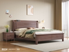 橡胶木深色实木床1.8米1.5米，现代简约婚床主卧室家具