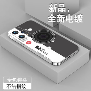 创意复古相机适用红米note12turbo手机壳redminote12propro+全包，note12探索版电镀银套防摔男女软硅胶壳