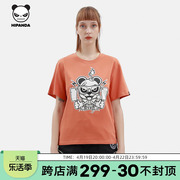 hipanda你好熊猫设计潮牌熊猫，女款熊猫城市，游牧系列酷印花短袖t恤