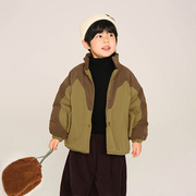 畅果童装男童棉衣外套，冬季儿童韩版拼色，棉服中小童宝宝加厚上衣