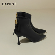 达芙妮daphne~尖头细跟性感，短靴女2023网红高跟鞋弹力瘦瘦靴