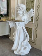 玄关雕塑摆件欧式复古天使，落地摆件托盘客厅玄关，钥匙创意桌面装饰