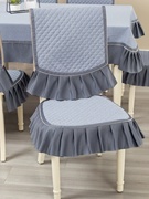 23秋冬高档布艺餐桌布餐椅，套餐椅垫椅子套罩纯色一体通用防滑